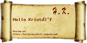 Helle Kristóf névjegykártya