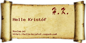 Helle Kristóf névjegykártya